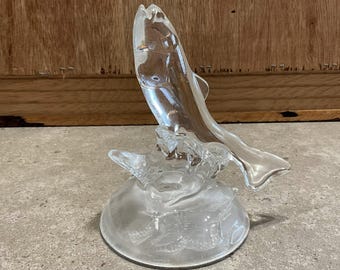 ヴィンテージ クリスタル 馬の置物、フロスト ベース、フランス製
