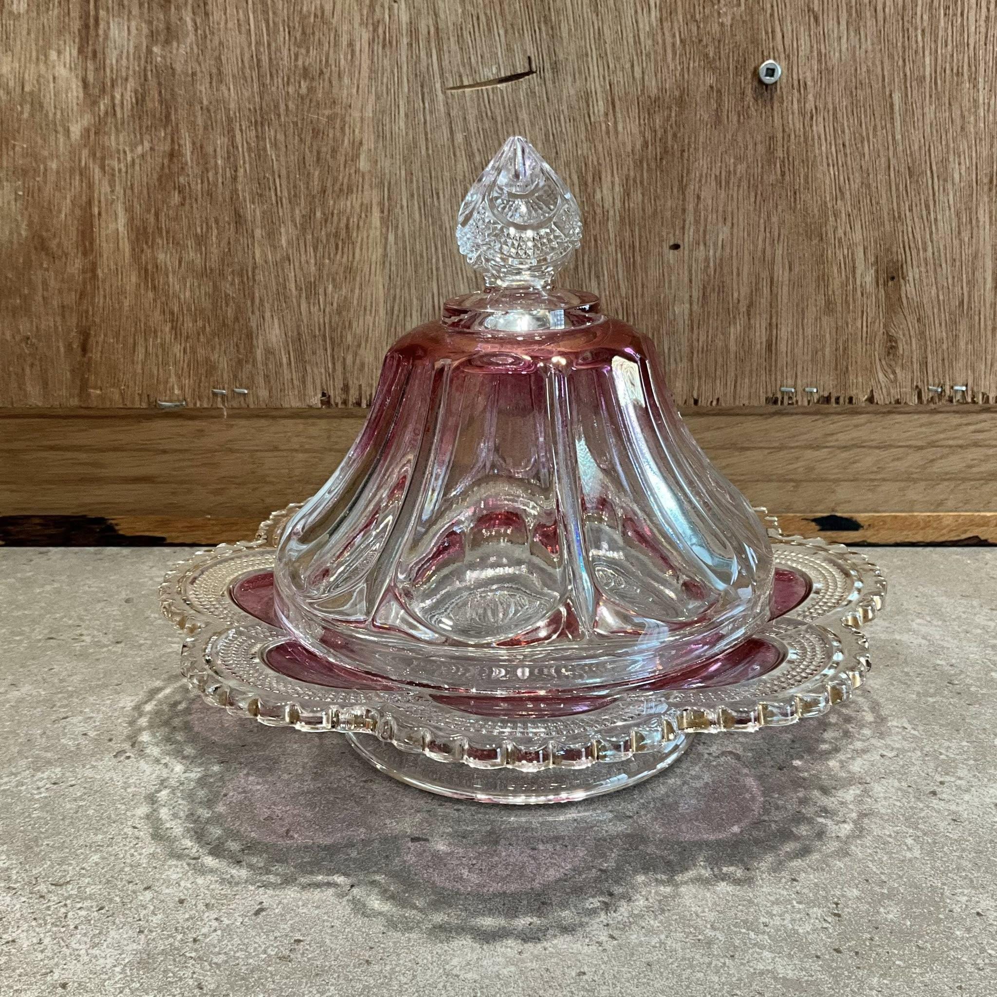 Beurrier Ancien Vintage En Inox Transparent – Objet De Cuisine Rétro