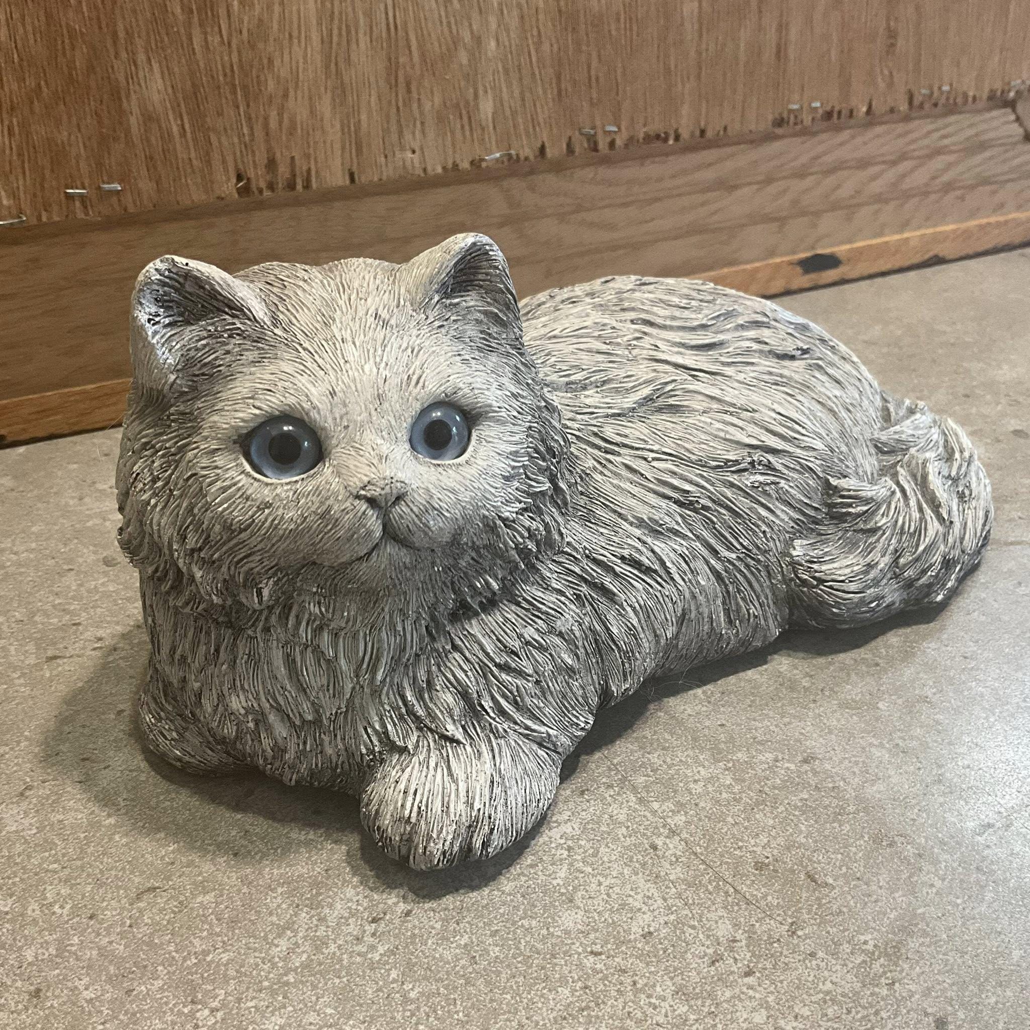 SANDICAST 猫 置物　　M750 Vintage Sandicast Kitten Gray Statue Cat Blue Eyes Animal Figurine