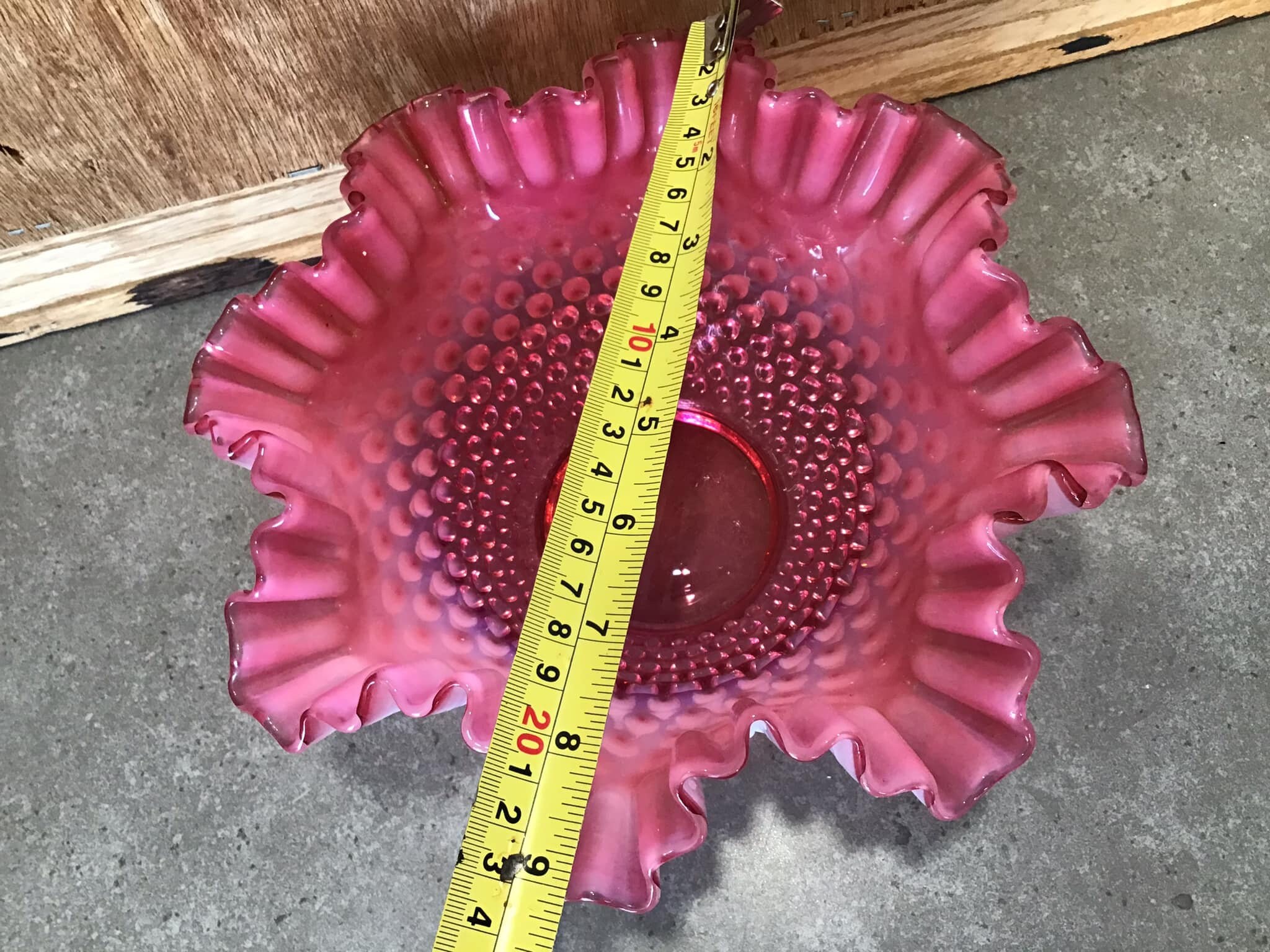 フェントン　Fenton クランベリー　オパールセント　ホブネイル　ラージボウル フェントン クランベリー オパールセント ホブネイル ボウル