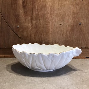Royal Staffordshire Bowl Bone China Made in England, White, Gold Rim