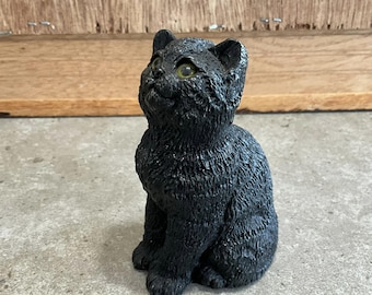 ヴィンテージの黄色と黒のセラミック製猫の置物 - Etsy 日本