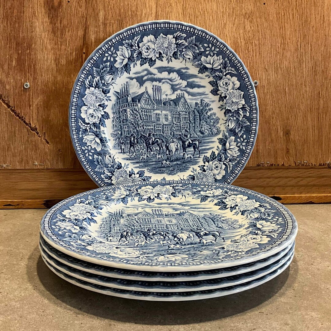 H. Aynsley & Co England's Heritage Blue Dinner Plate Made in