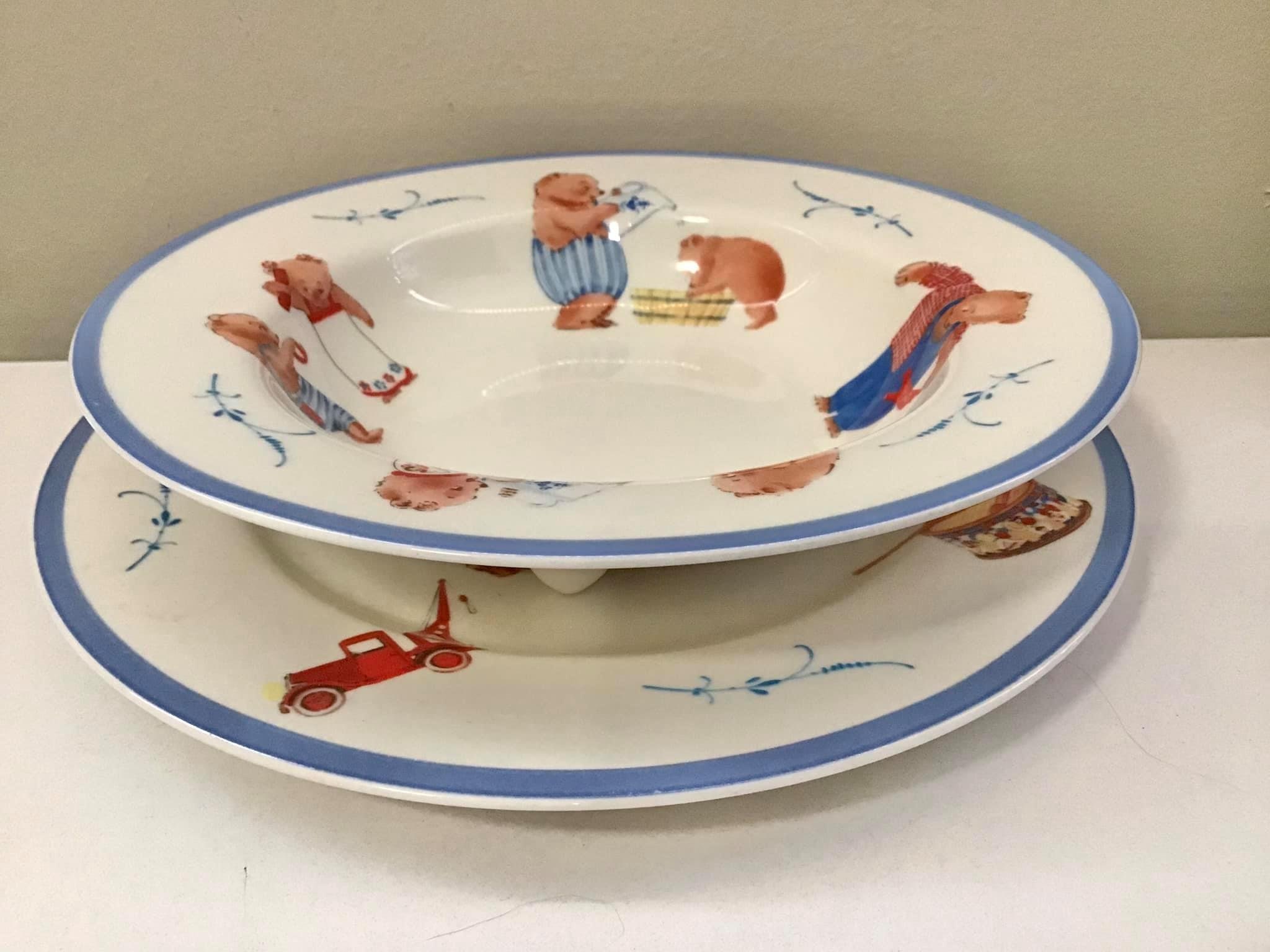 ヴィンテージ ビレロイ＆ボッホ ベアーズ柄 子供用陶器プレート