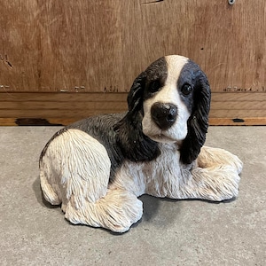 Hand Painted Springer Spaniel Figurine: Realistic Dog Sculpture, Made in Canada