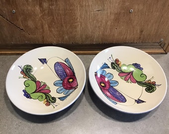 2 Val Do Sol Portugal Bowls, Heavy Pottery Bowls