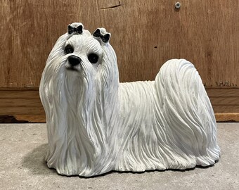 サンディキャスト社製、サンドラ・ブルー作、1987年製、マルチーズ犬の