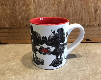 Taza de cerámica de Mickey y Minnie con dibujos animados de Disney, ideal para el hogar o la oficina.