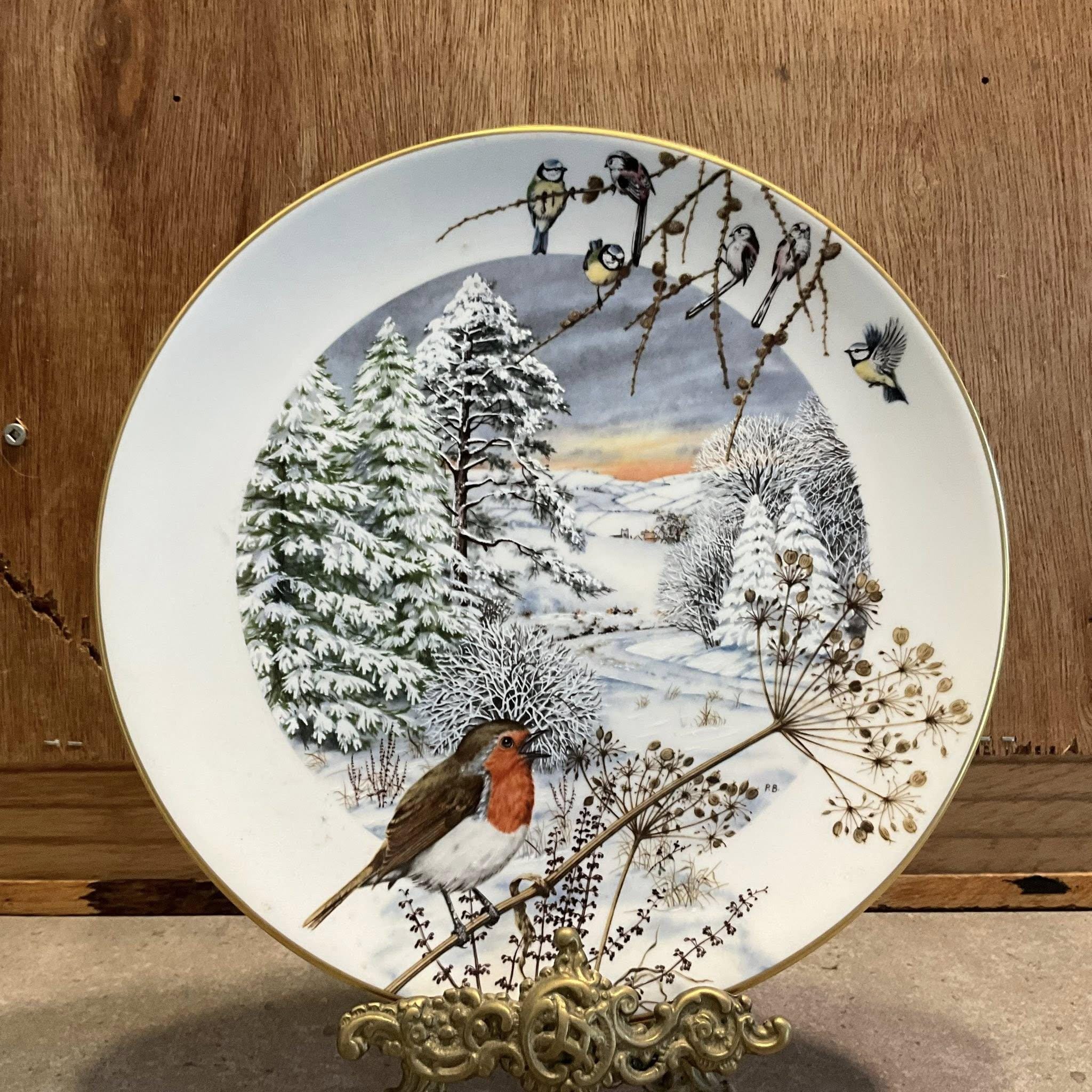  Worcester Franklin Porcelain 絵皿 Vintage Royal Worcester Collectible Plate - A Country Lane in