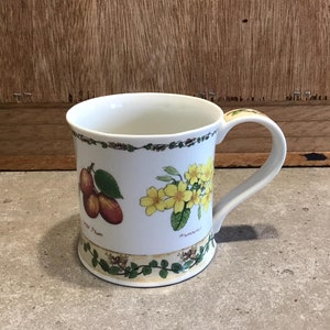 Floral Fruits Bone Bone China Mug Made in England
