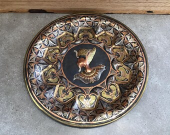 Vintage Etched Copper Egyptian Wall Plate - 11.9