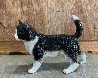 ヴィンテージ陶器製黒猫の置物、レトロな座り黒猫の置物 - Etsy 日本