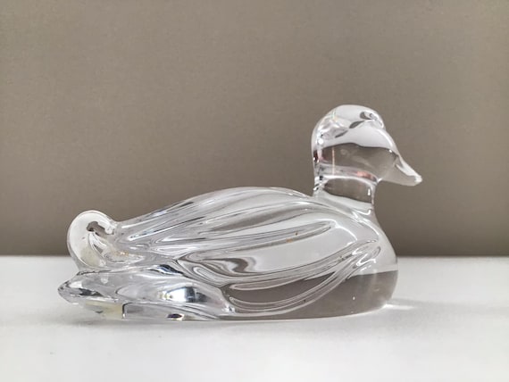 Princess House 24% Lead Crystal Duck Figure Paper Weight Germany