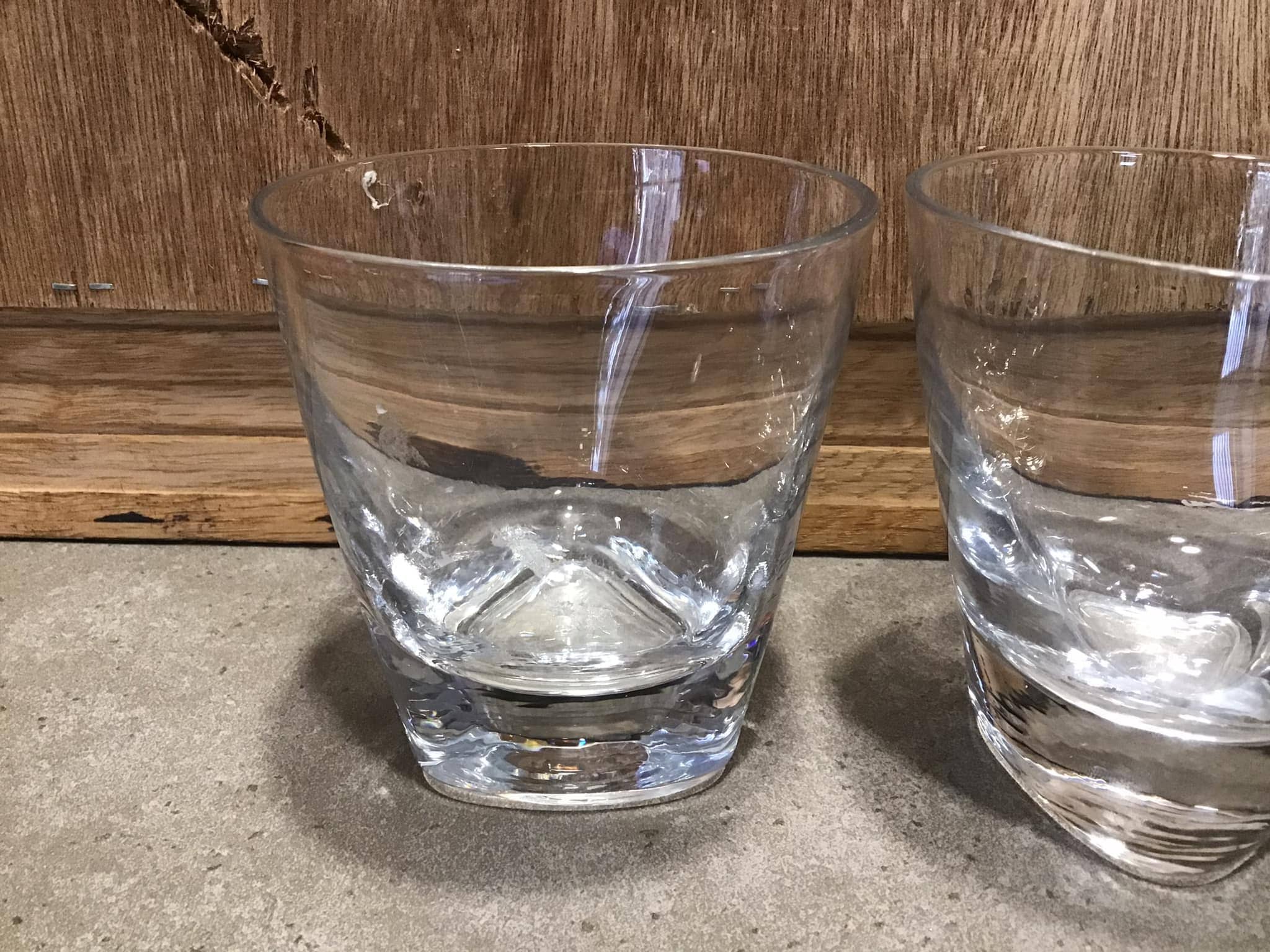 3 Triangle Base Drinking Glasses Heavy Base Glass Set of 3