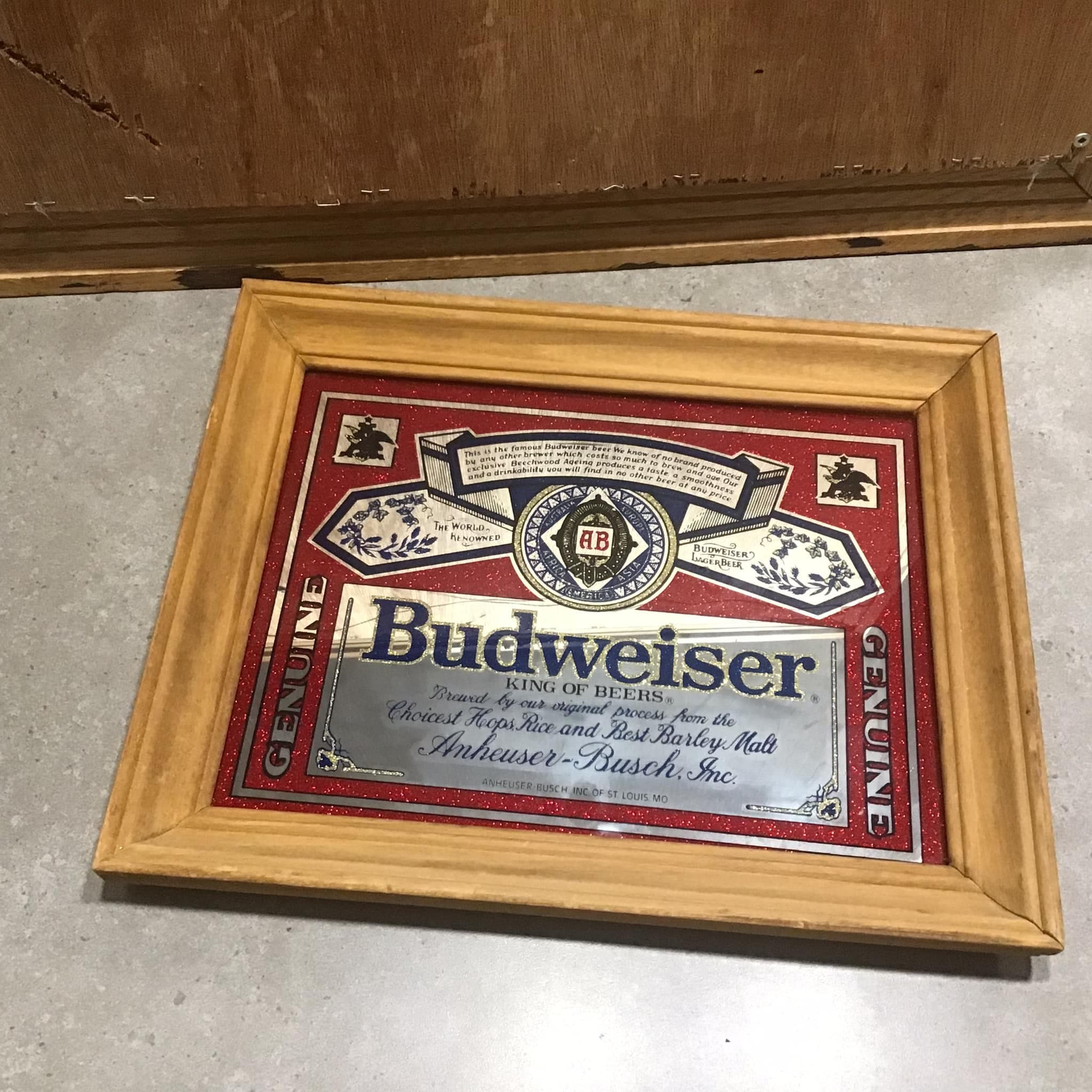 Budweiser ビンテージミラー Budweiser バドワイザー ヴィンテージ パブミラー 壁掛け鏡 ウォール