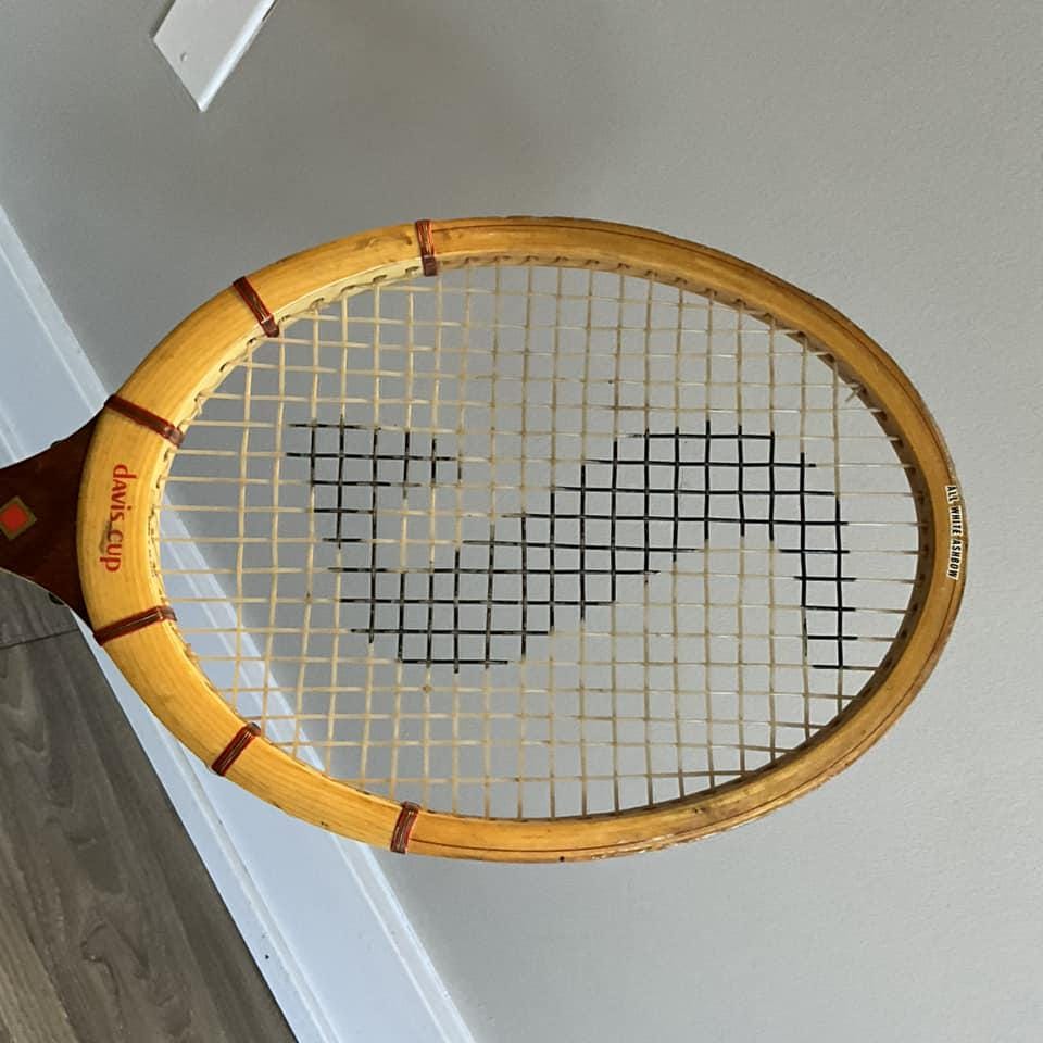 Raquette De Tennis Vintage Spalding En Bois - Décoration Murale Avec Housse - Ancienne