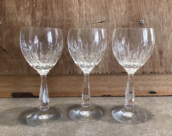 3er Set Vintage Schott-Zwiesel Kristall Weingläser, Höhe 16,5 cm, Made in Germany