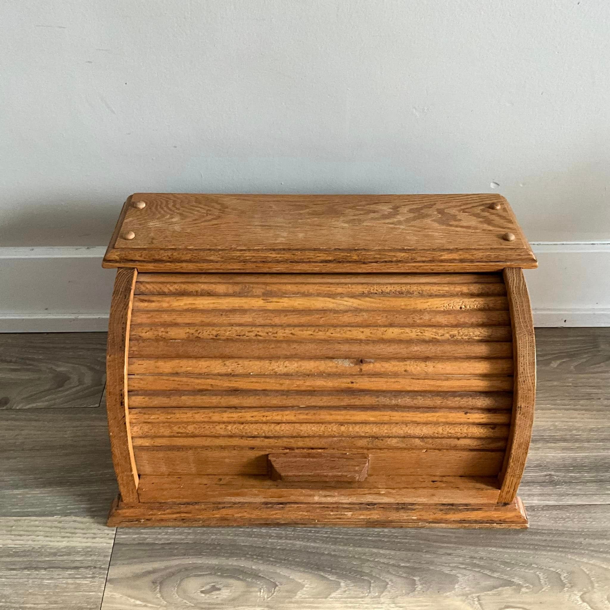 ブレッドボックス（ビンテージ） ヴィンテージ ロールトップ 木製ブレッドボックス - カナダ製 - Etsy 日本