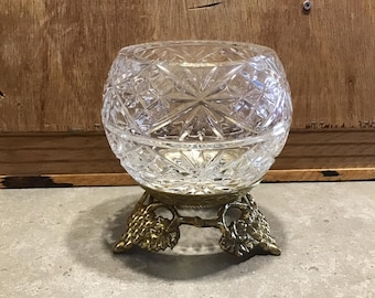 【廃盤】英国製　STUART スチュワートクリスタル　ローズボウル　花器 廃盤】英国製 STUART スチュワートクリスタル ローズボウル 花器