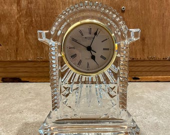 Vintage Waterford Crystal Desk Clock Metropolitan - Signed Disney World Oldsmobile Golf Classic Trophy Clock - Made in Ireland Lead Crystal