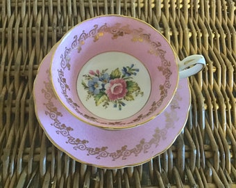 Vintage Grosvenor China England Teacup and Saucer Bone China Single Dainty Retro  Tea Cup Tea Party