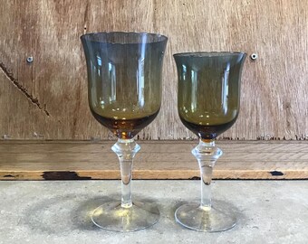 2 Denby Aurora Amber Blue Vinglas och Vattenbägare Sverige Glas