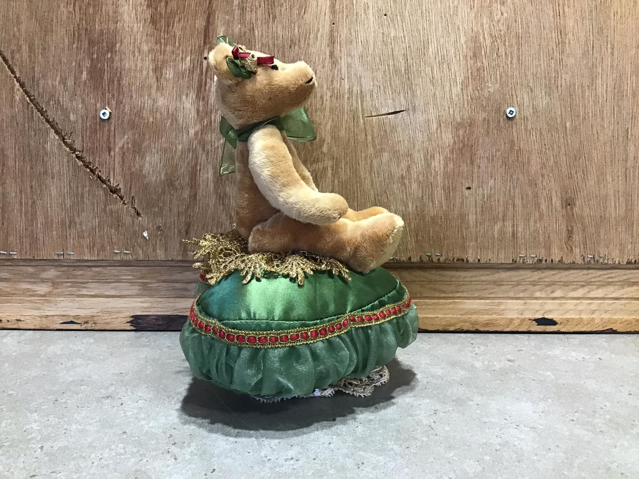Ancien Ours En Peluche Avec Boîte à Musique – La Vie En Rose – 1950 – 31,5 Cm