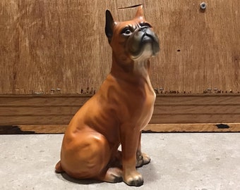 インテリア小物 犬の置物 ボクサー犬 イタリア製 オス 全高78cm 犬