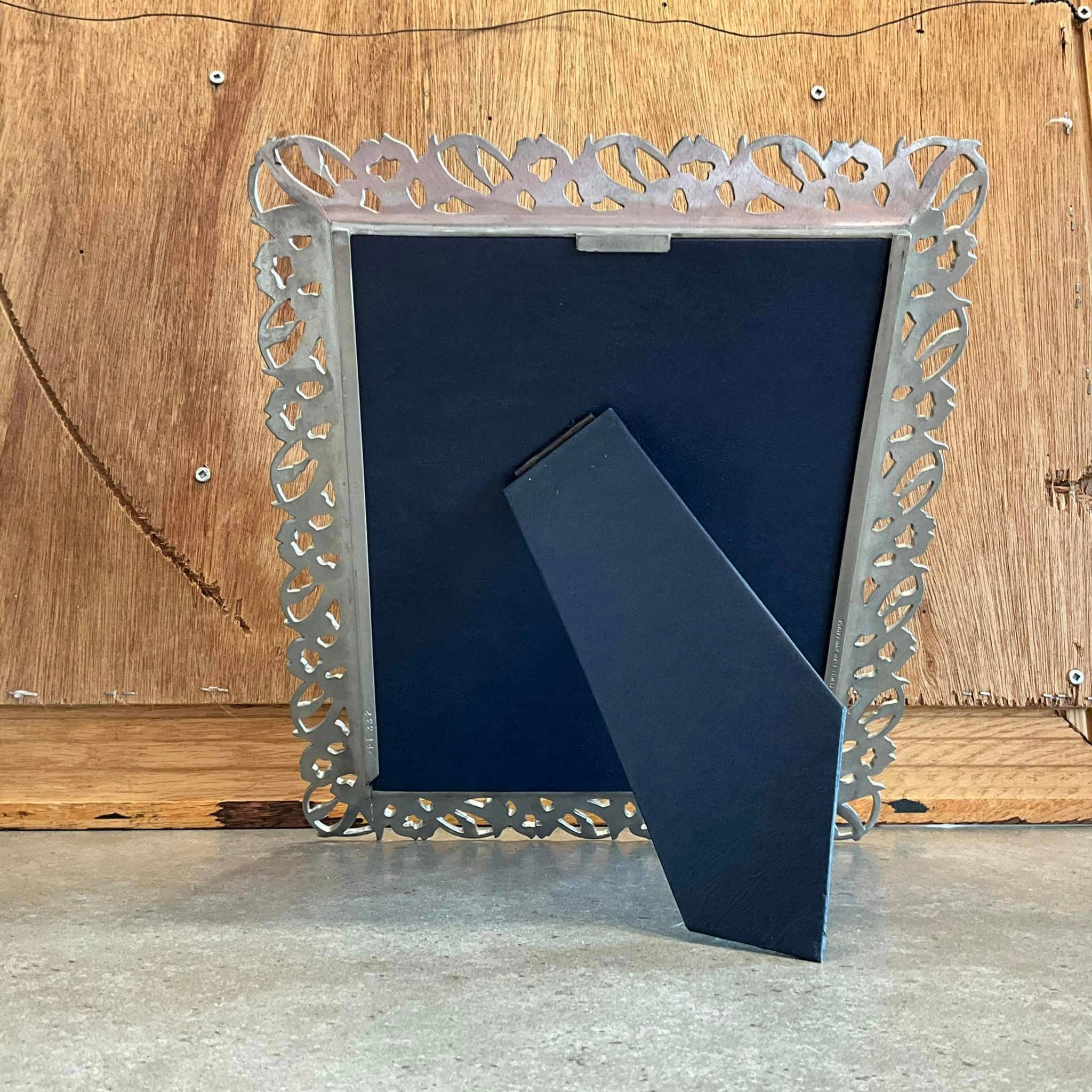 シーガル　フォトフレーム　ピューター ヴィンテージ シーガル ピューター フォトフレーム - 花柄デザイン