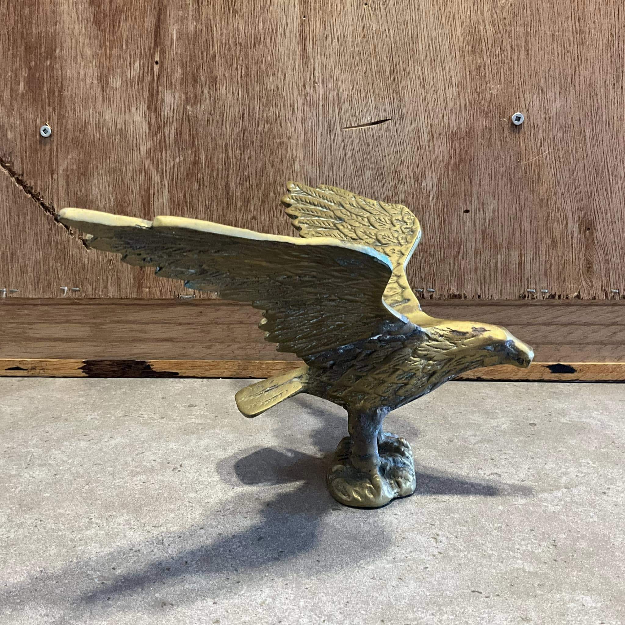 鷲の金属彫刻 ヴィンテージ真鍮彫刻の鷲の彫刻、金属製鳥の彫刻 - 緑青 - Etsy 日本