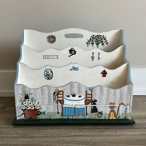 Organizador de correo vintage, organizador de escritorio vintage para el hogar y la oficina, clasificador de correo, soporte para cartas de escritorio, decoración retro estilo rancho, diseño colorido