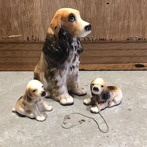 3 Cocker Spaniel Dog Figurines