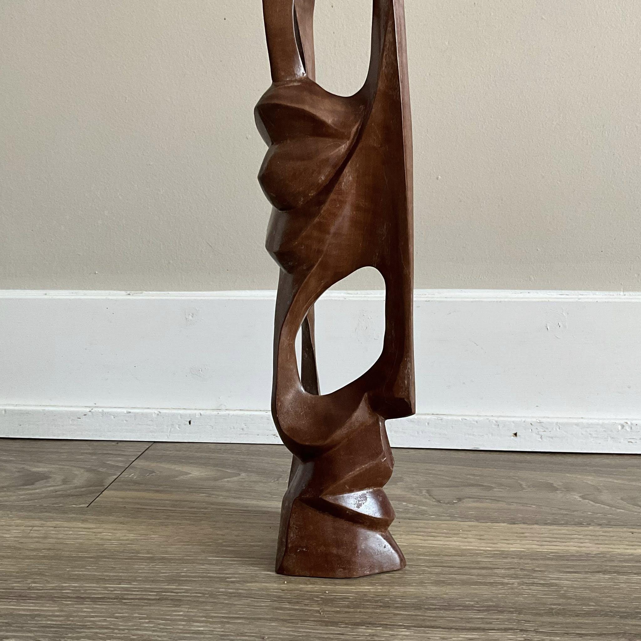 MCM モダニスト抽象バイオモルフィック木製フィギュア彫刻 高さ16.2