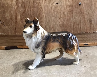 引き取り限定　大型　コリー犬　陶器　置物 ヴィンテージ セラミック コリー犬の置物 - Etsy 日本