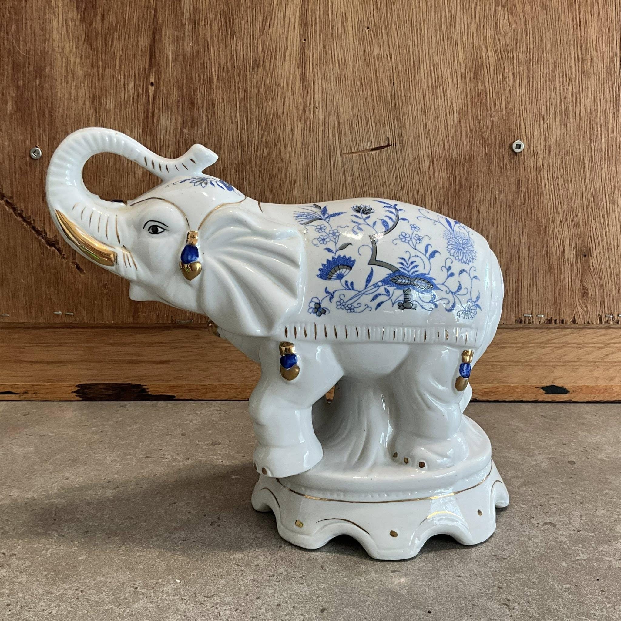 Chinese Blue White Elephant - Etsy