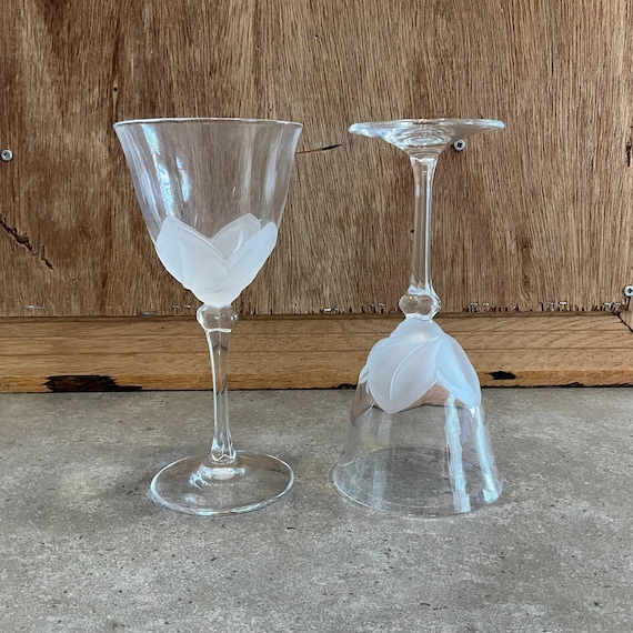 Vintage Cristal JG Durand Tulip Wine Glasses - Made in France (set