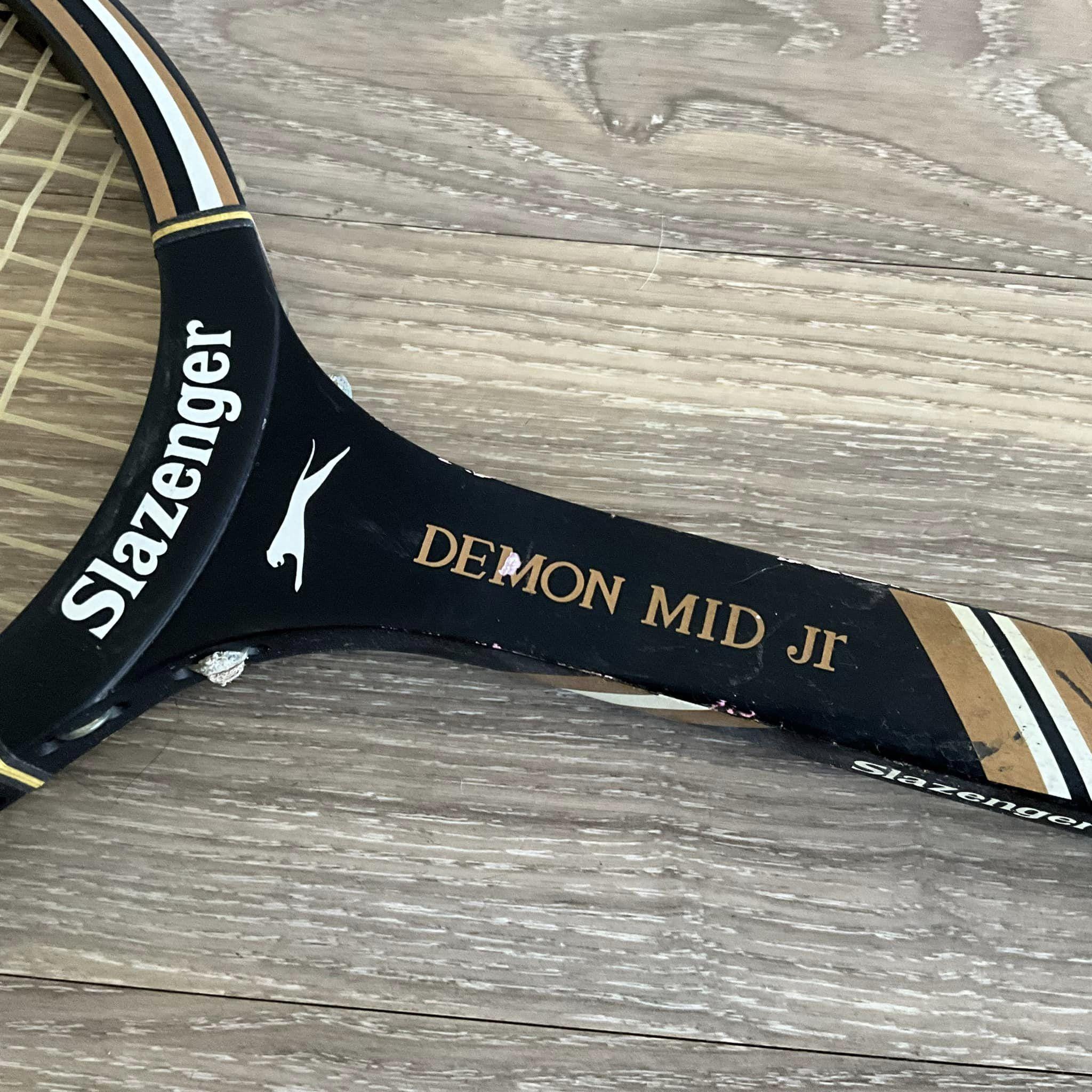 Vintage Slazenger Demon Mid Jr Wood Tennis Racket Athletic Wall