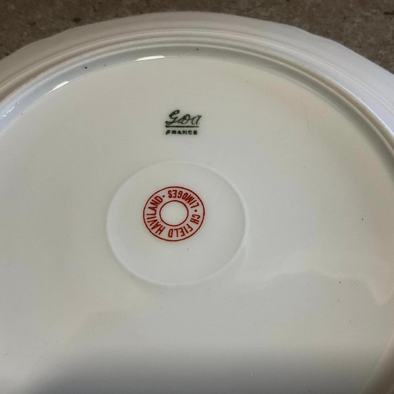 Limoges Porcelain Plate, Purple Flowers, GDA France, CH