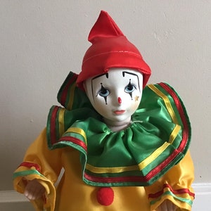 Bambola clown musicale vintage: statuetta clown da 12 pollici