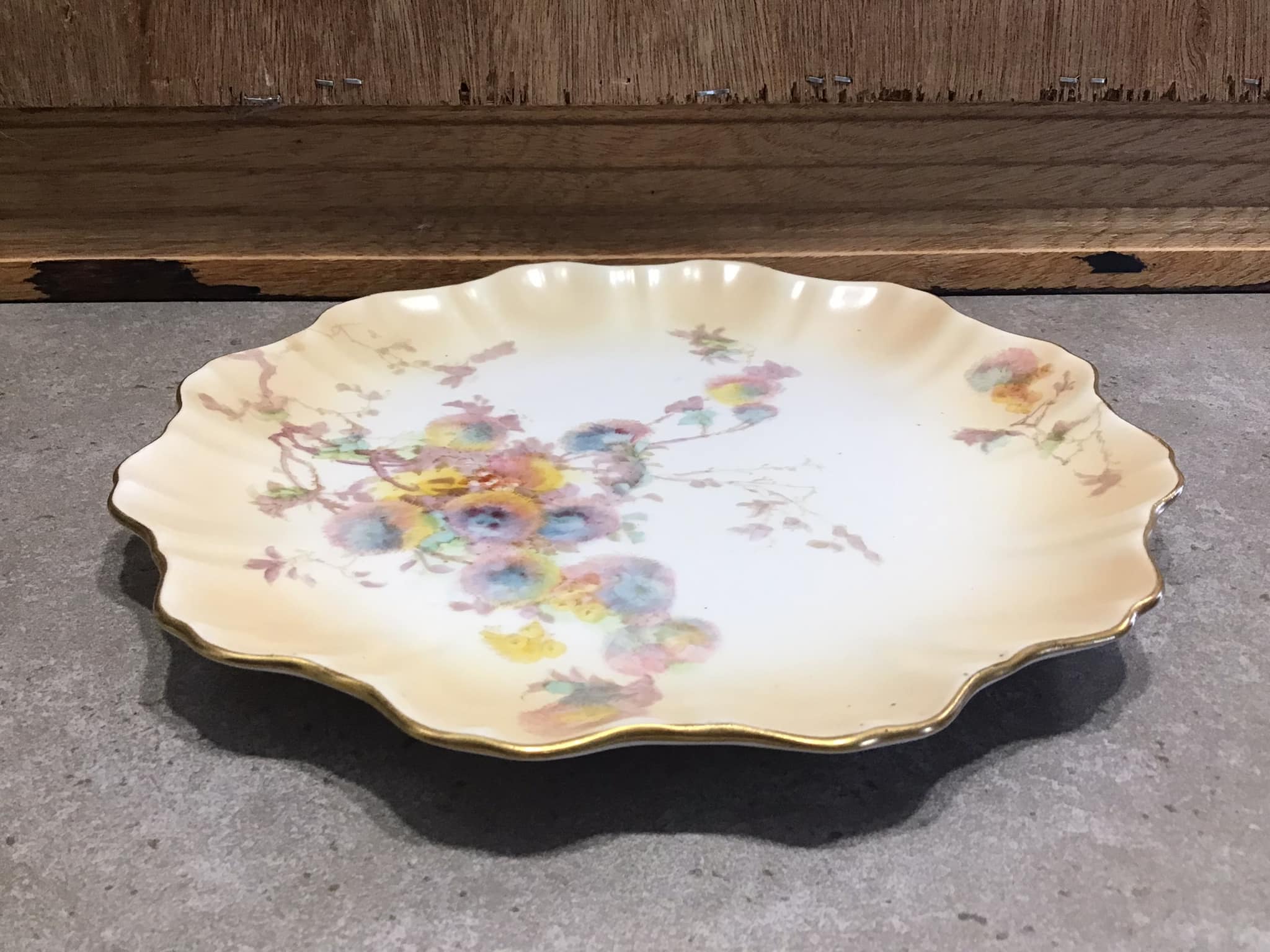 Doulton Burslem Plate: Victorian Wildflower Scalloped Edge Plate