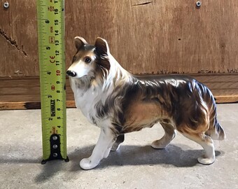 シェルティ　置物　陶器　高級舶来品　コリー　名犬ラッシー ボーンチャイナ コリー 名犬ラッシー 昭和レトロ シェルティ