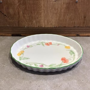 Vintage A La Carte Cookware by Johnson Brothers. Floral, Oval Baking Dish/Oven Dish, Made in England, Oven to Table ware