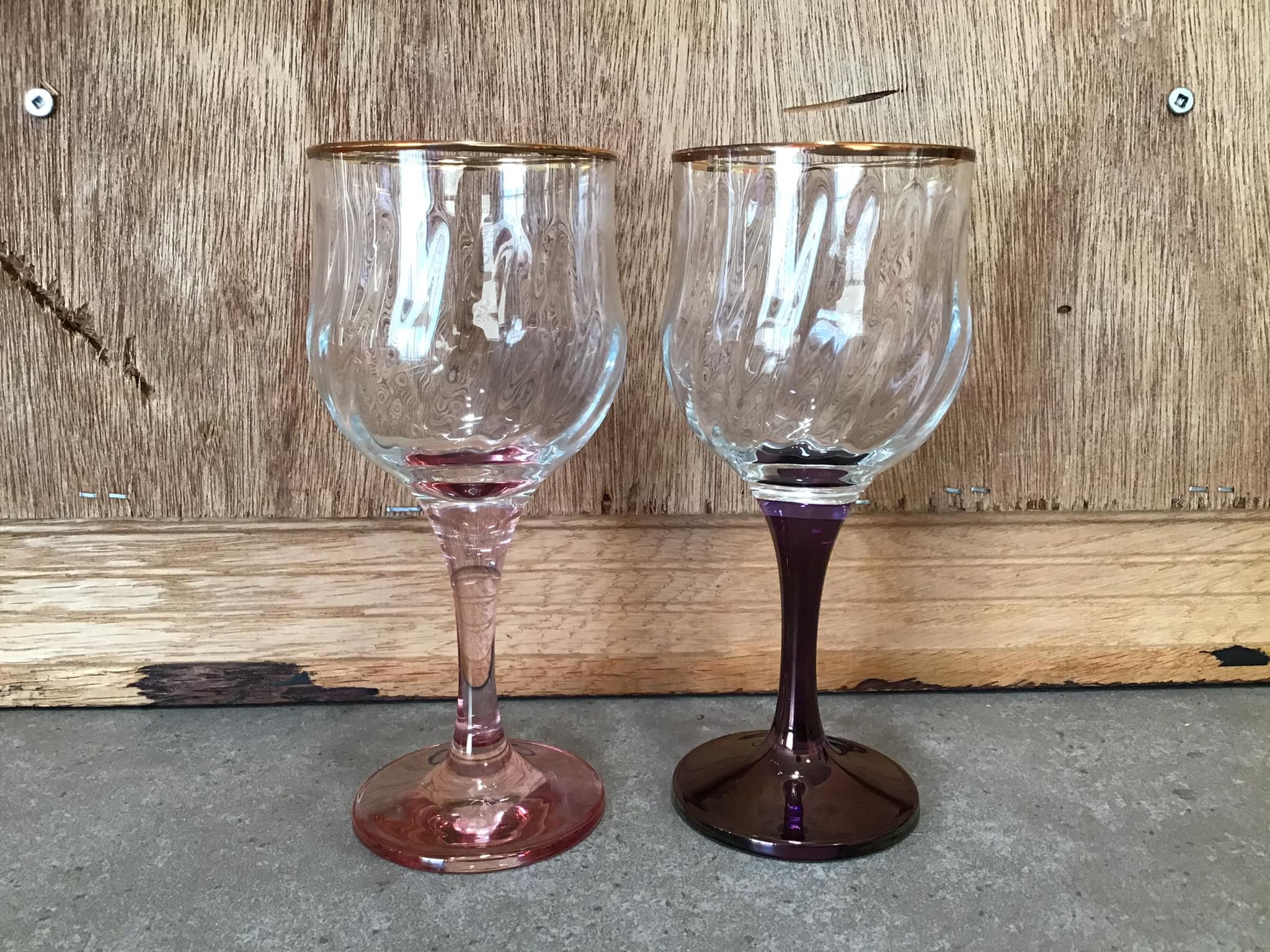 Vintage Tall Wine Hocks Liquor Aperitif Wine Glasses Set of 8 Crystal Wine  Toasting Glasses LOVE Wedding Christmas 