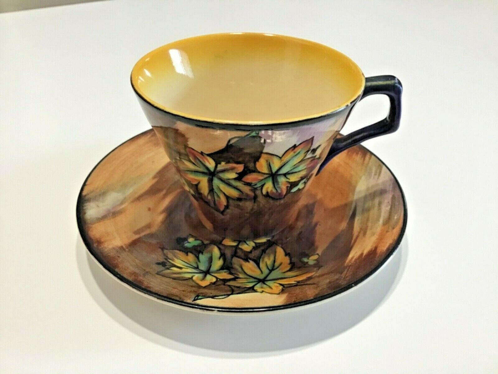 Vintage Tea cup and Saucer H&K Tunstall “Autumn” Made in England  Art Decal - Hand Painted Tea Cup and Saucer Excellent condition
