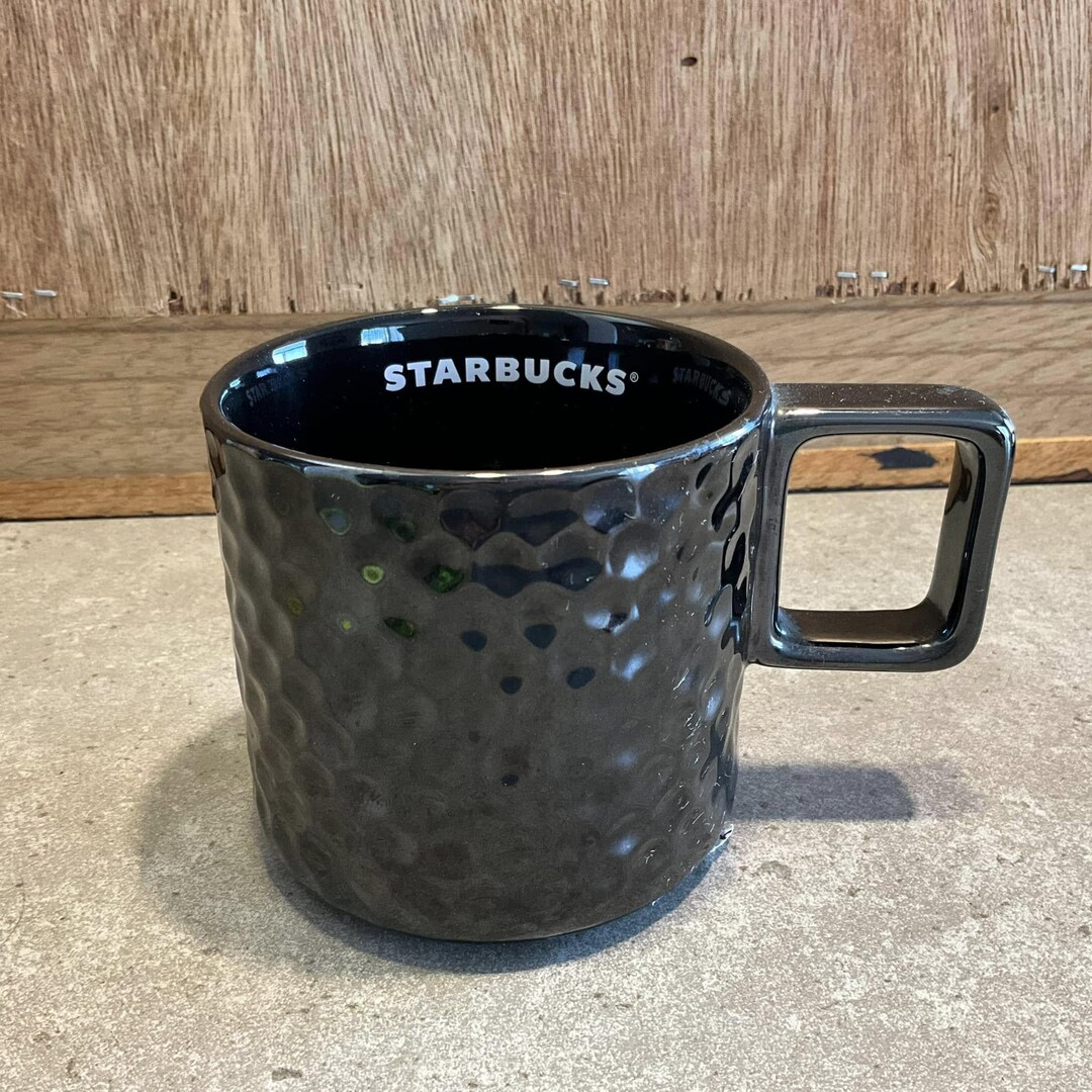 Starbucks Black Metallic Textured Mug - 12 Oz Honeycomb Pattern - Etsy