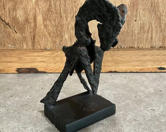 Vintage MCM Jaro Svitorka Brutalist Ram Sculpture – Cast Metal Art, Vancouver, Canada, 1970s