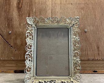 Vintage Ornate Gold Metal Filigree Frame, 5x7 Picture Display