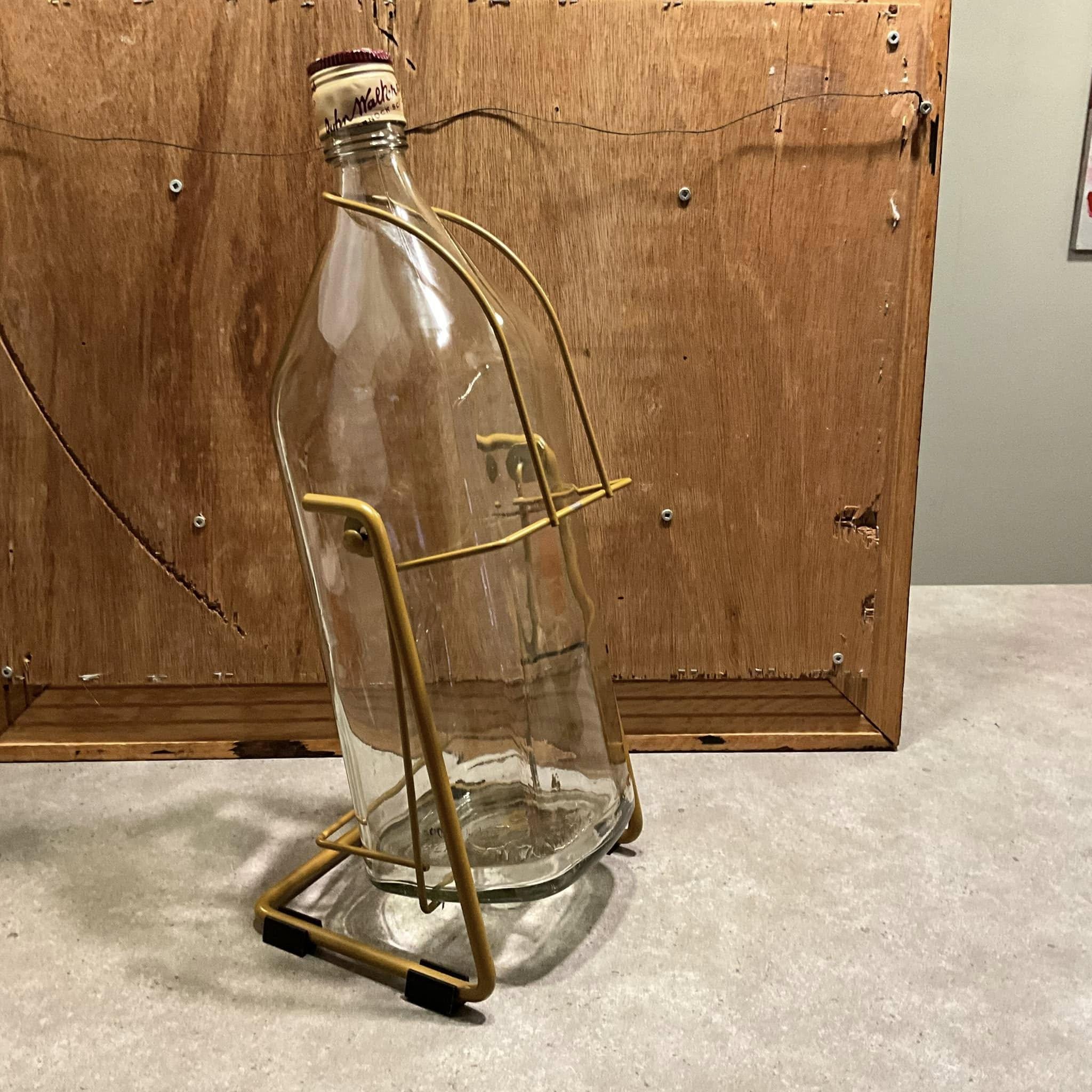 Vintage Johnnie Walker Scotland Bottle With Swing Stand 18.5