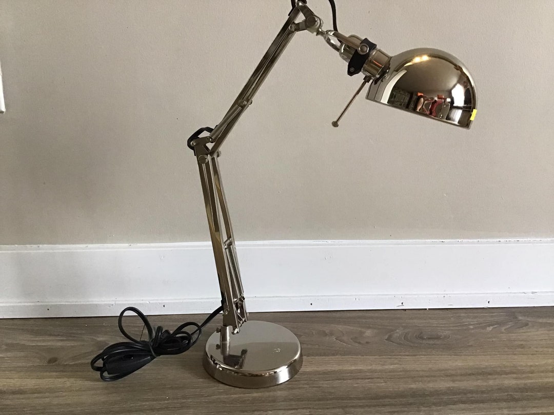 Ikea FORSA Table Work Lamp With/adjustable Arm, Nickel Plated, Classic
