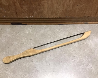 Vintage Wood Bread Knife with Serrated Blade